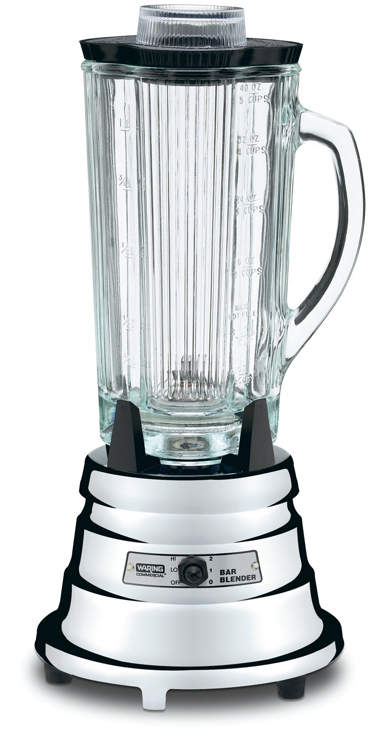 Waring Commercial BB900G 1/2 HP Chrome Bar Blender with 40-Ounce Glass Container Silver