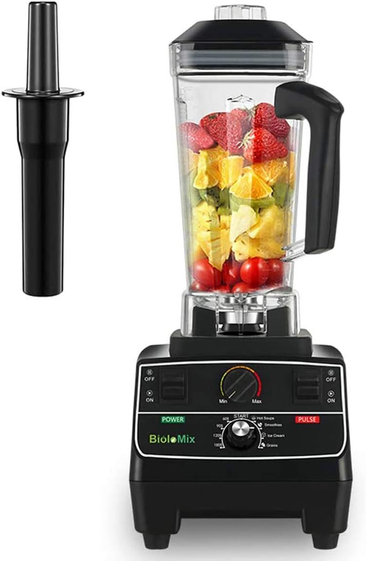 BioloMix Professional Countertop Blender Smoothie Mixer with 68oz BPA Free Pitcher, Smart Timer And Pre-programed Peak 2200W Power Mixer With 8 Blades for Crushing Ice, Frozen Dessert