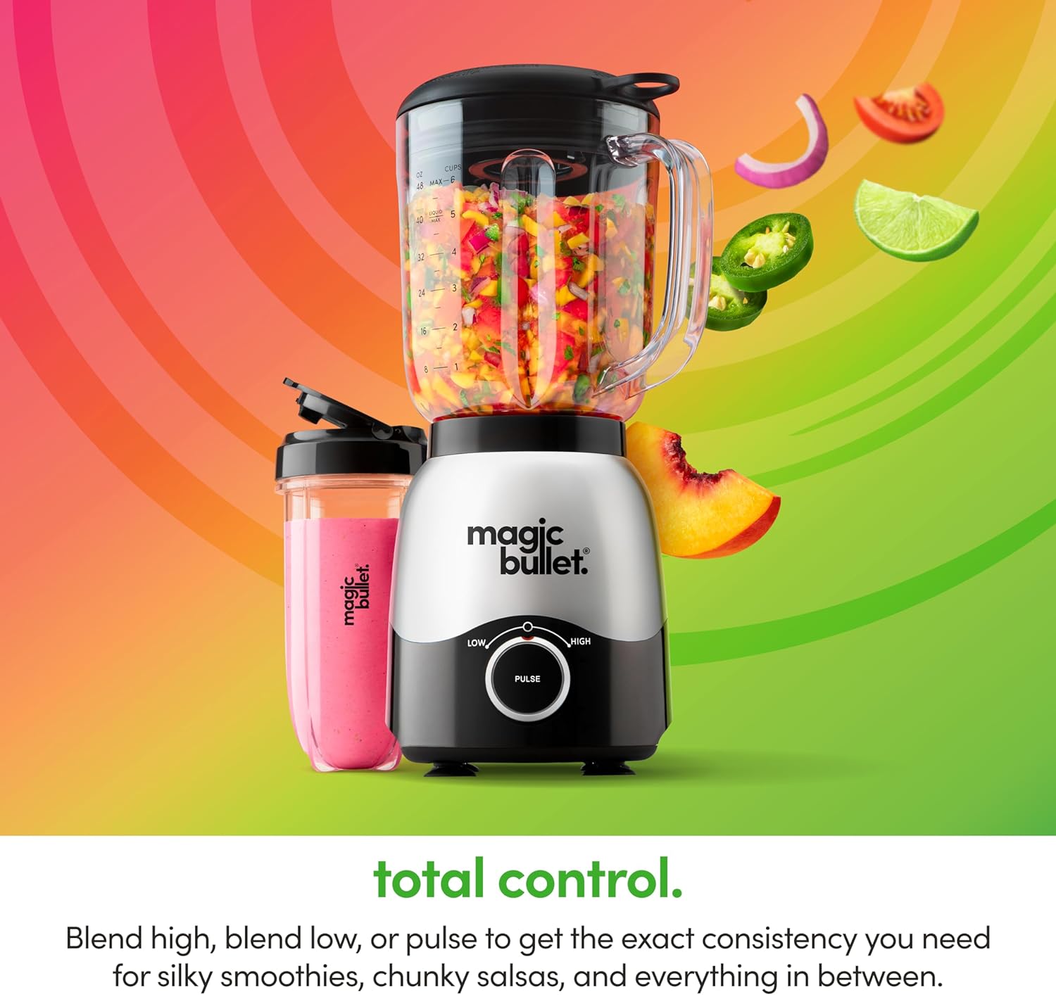 magic bullet Combo Blender, 48oz Pitcher, Blending Cup, Simple Speed Dial – MBF50200