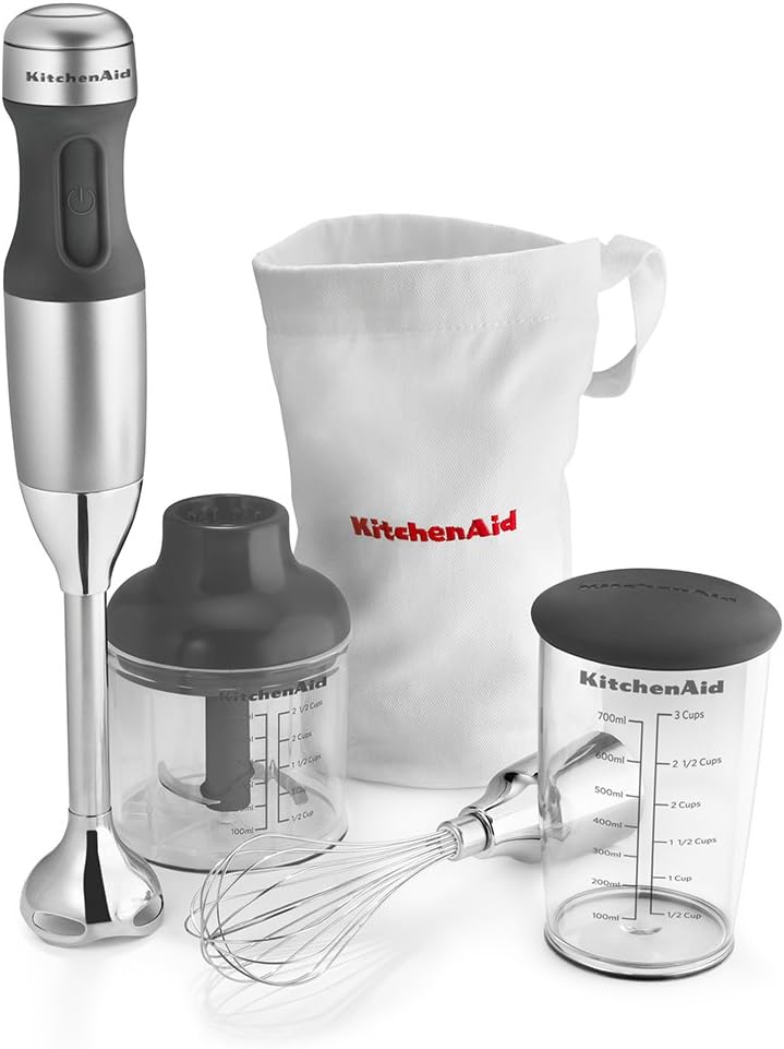 KitchenAid KHB2351CU 3-Speed Hand Blender - Contour Silver, 8 inches