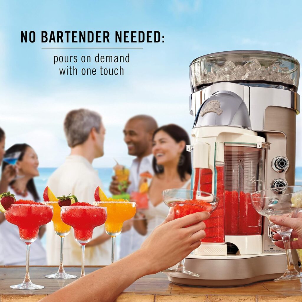 Margaritaville Bali Frozen Margaritas, Daiquiris, Coladas  Smoothies Machine with Self-Dispensing Lever and Mixes and Serves Party-Batch Size, 60 oz. Jar, Gray