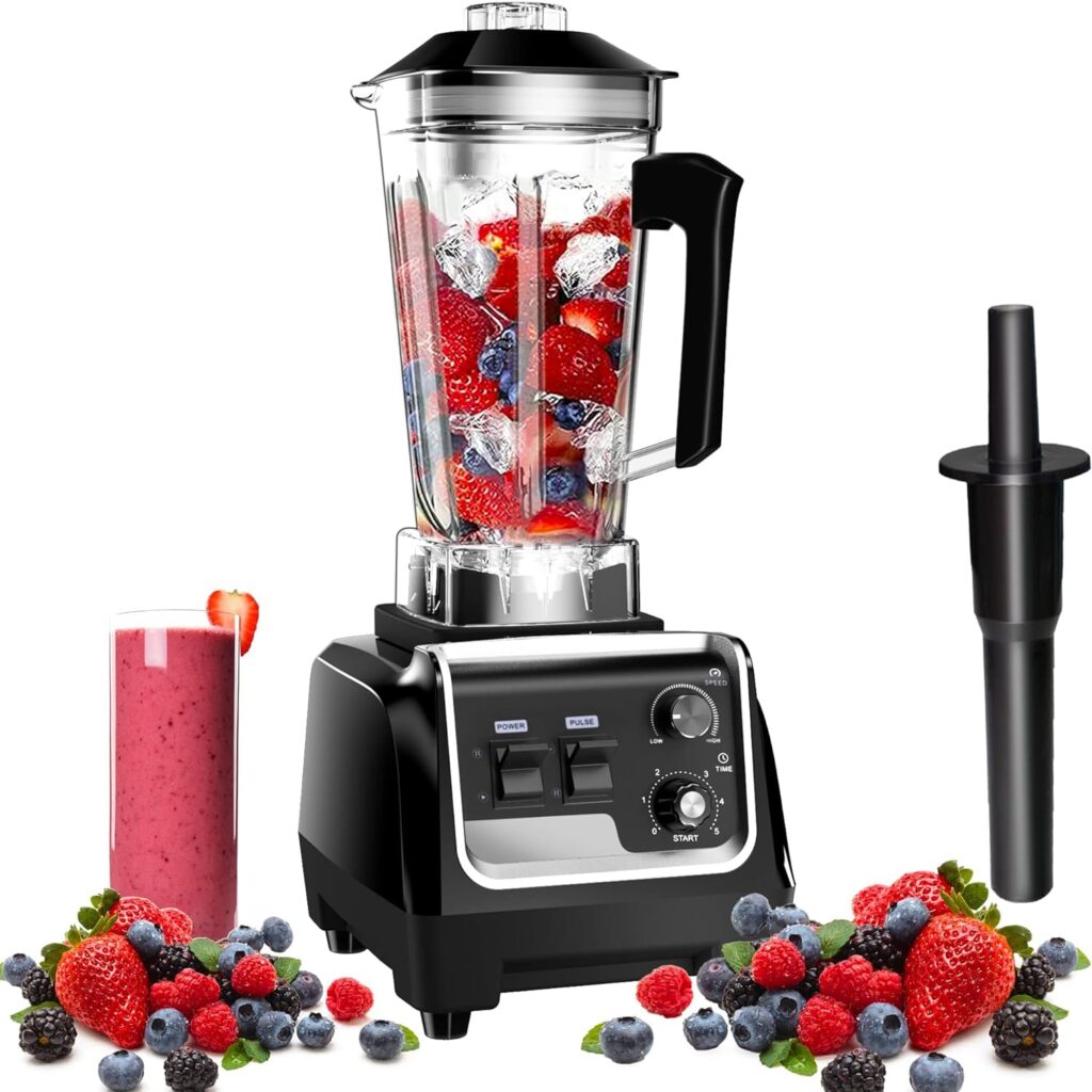 Morzejar Professional Blender, Blenders for Kitchen Max 2200W High Power Home and Commercial Blender with Timer, Heavy Duty Ice Blender 68 OZ Smoothie Maker for Crushing Ice, Frozen Fruit, Fish, ect