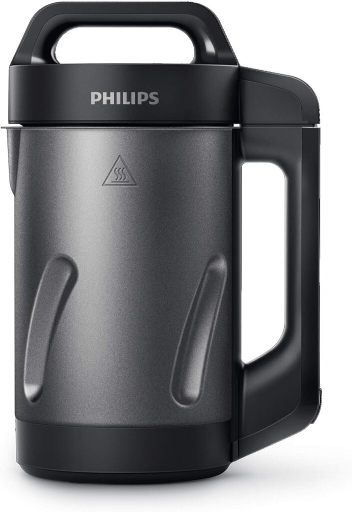 Philips Soup and Smoothie Maker, Makes 2-4 servings, HR2204/70, 1.2 Liters, Black and Stainless Steel