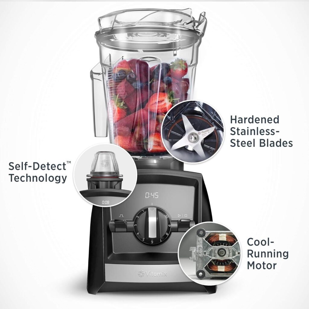 Vitamix A2300 Ascent Series Smart Blender, Professional-Grade, 64 oz. Low-Profile Container, 64 fl oz, Black