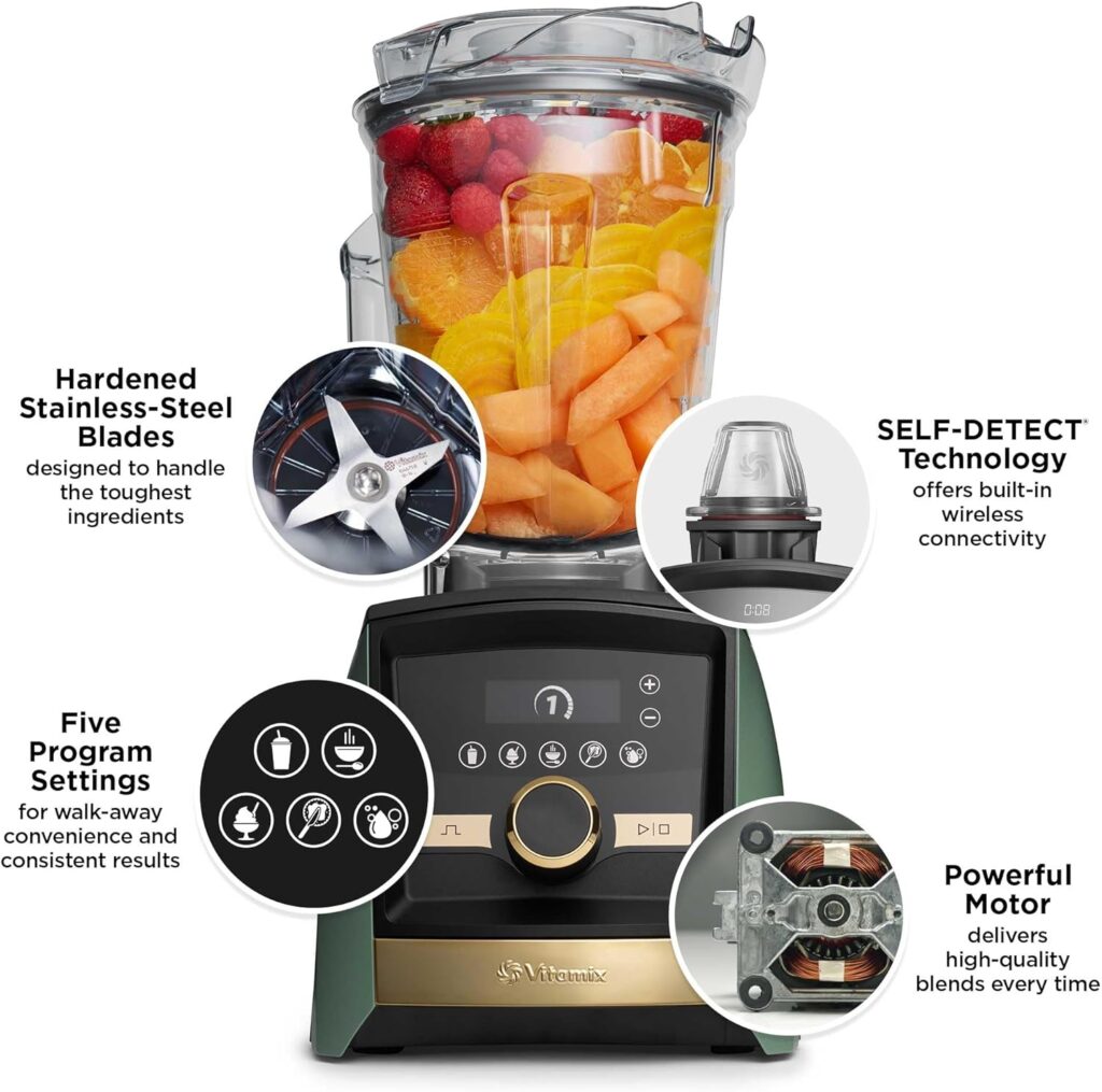 Vitamix A3500 Ascent Series Smart Blender, Professional-Grade, 64 oz. Low-Profile Container, Graphite